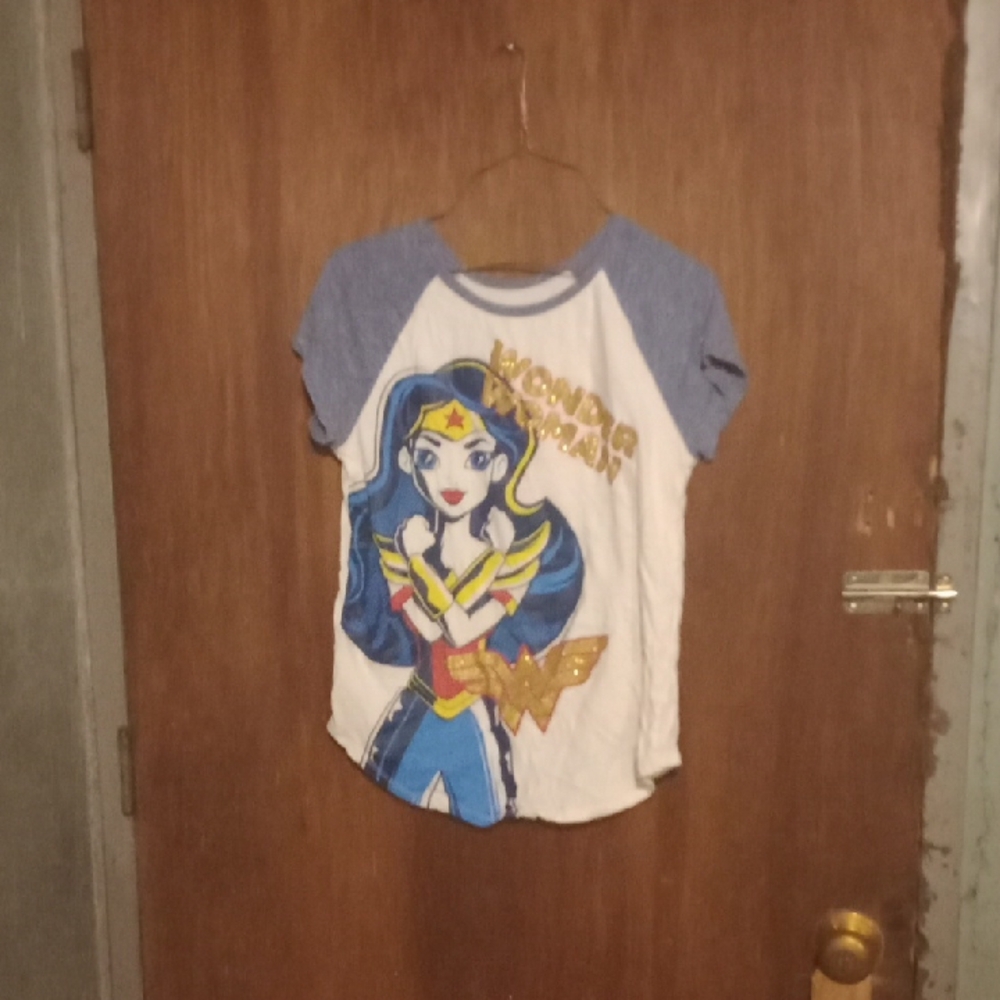 Wonder Woman Graphic Tee - Blue and White